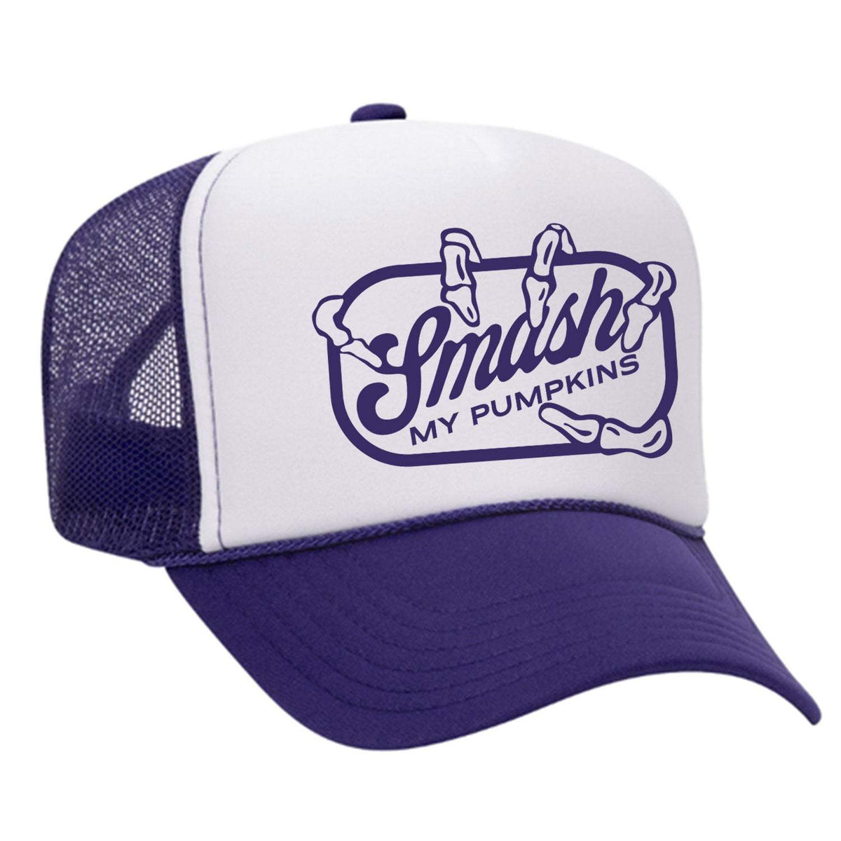 Smash My Pumpkins Foam Trucker Hat - Purple / White
