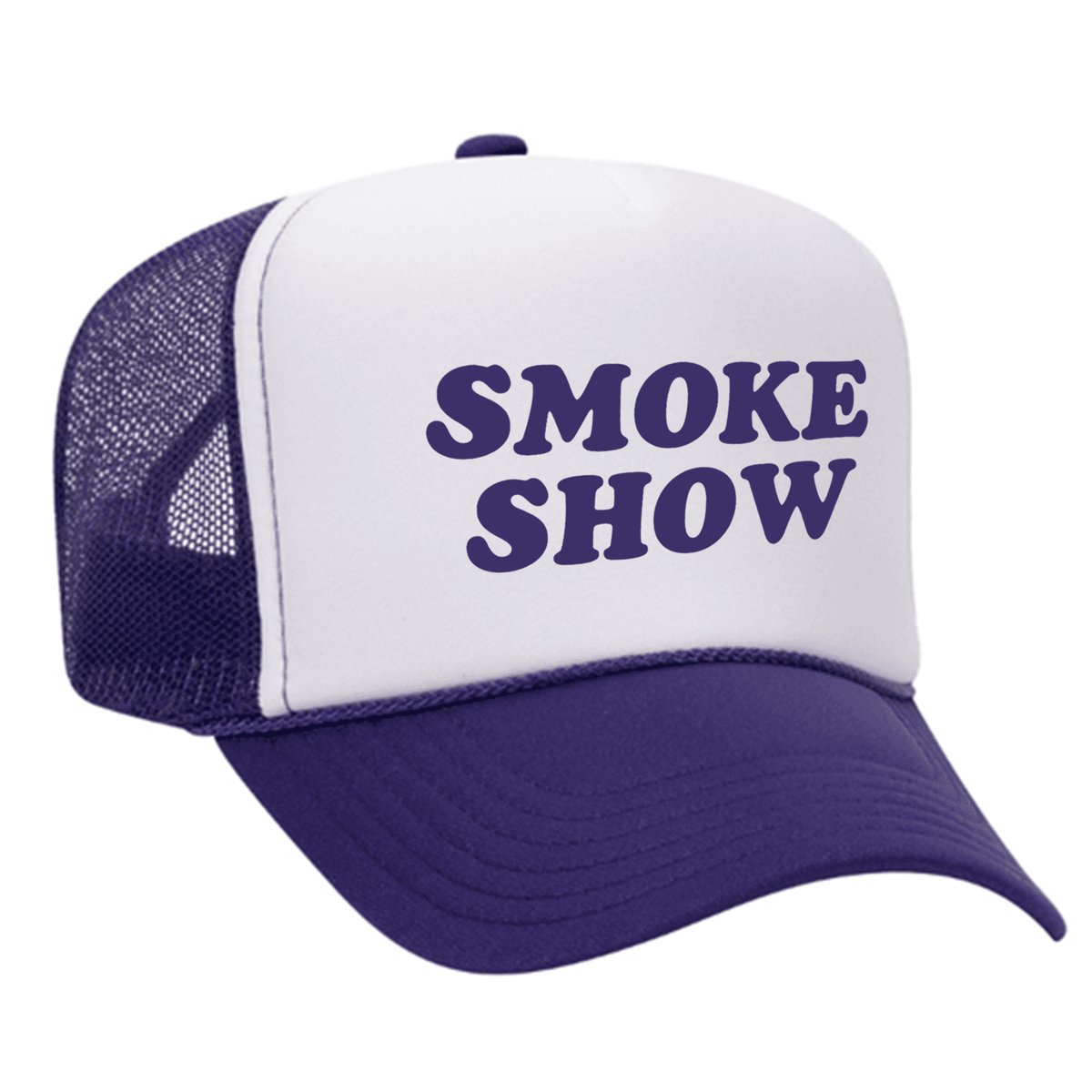 Smoke Show Foam Trucker Hat - Purple / White