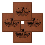 Time Out Gentleman's Club Can Leatherette Coaster (Set of 4)
