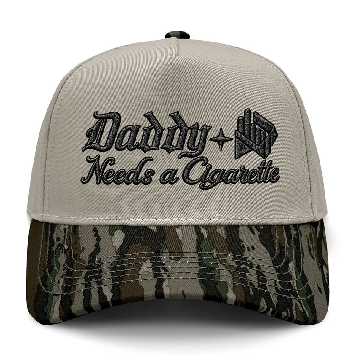 Daddy Needs A Cig Embroidered Camo Hat