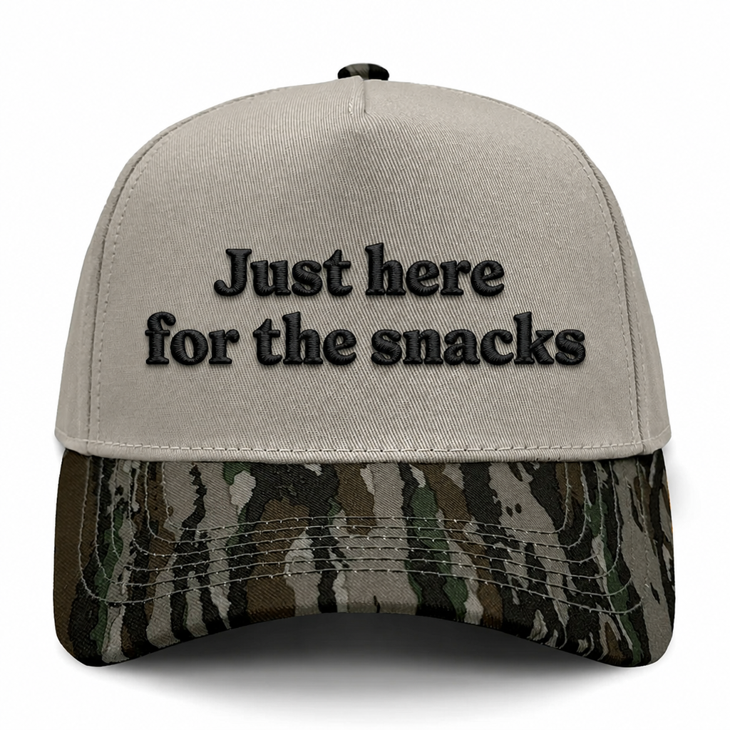 Just Here For The Snacks Embroidered Hat