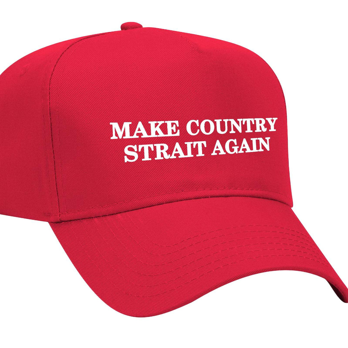 Make Country Strait Again Embroidered Mid-Profile Hat - Red