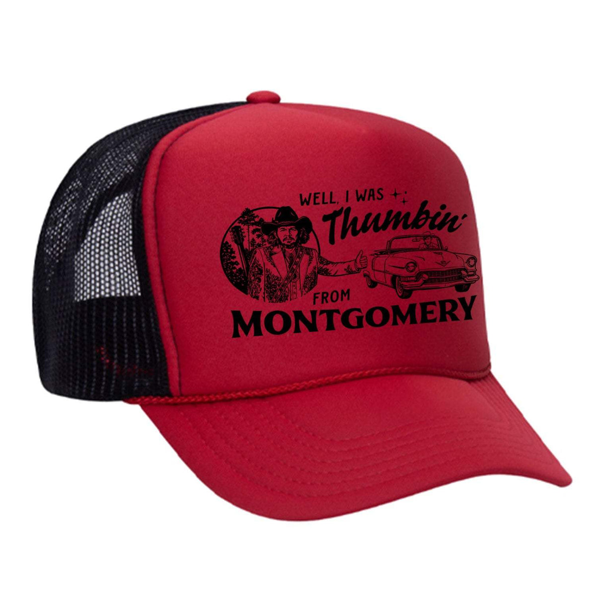 Thumbin' From Montgomery Foam Trucker Hat - Red / Black