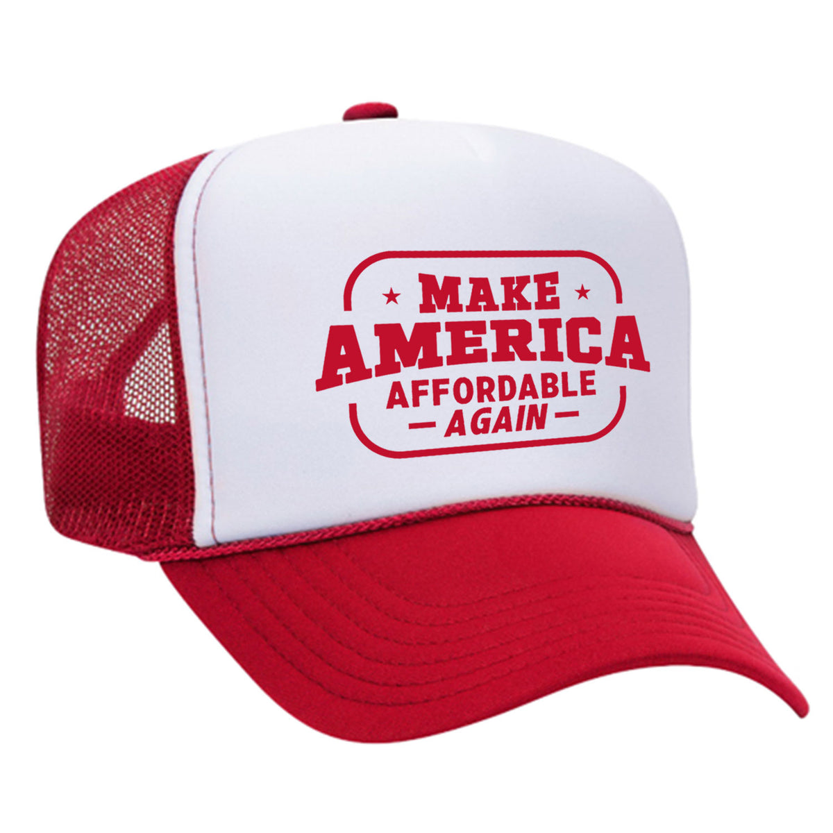 Make America Affordable Again Foam Trucker Hat - Red / White