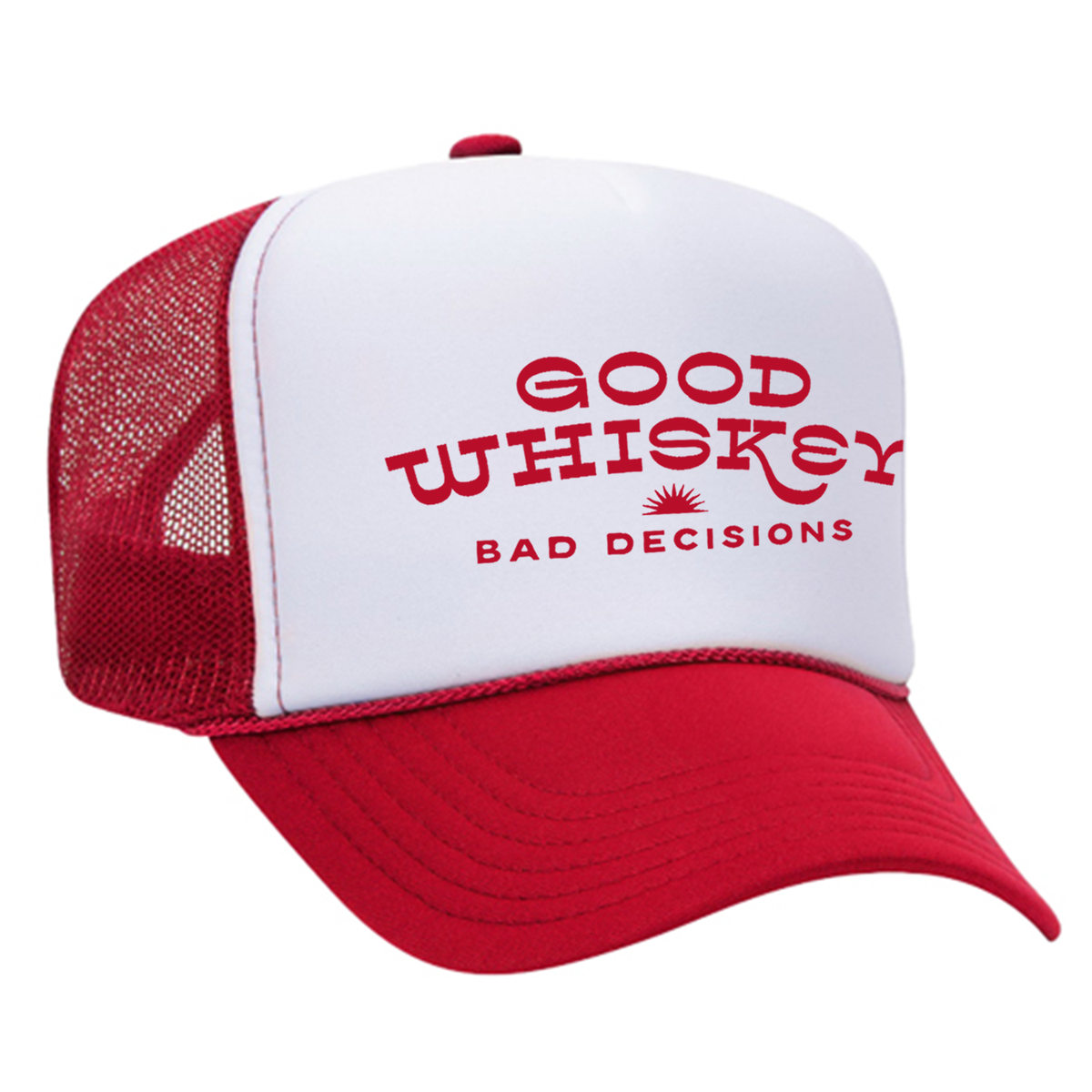 Good Whiskey Bad Decisions Foam Trucker Hat
