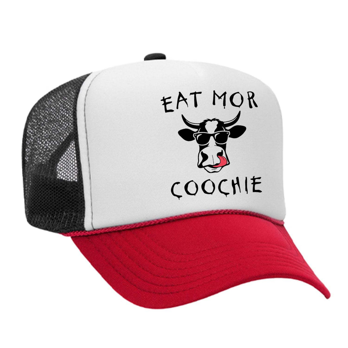 Eat Mor Coochie Foam Trucker Hat - Red / White / Black