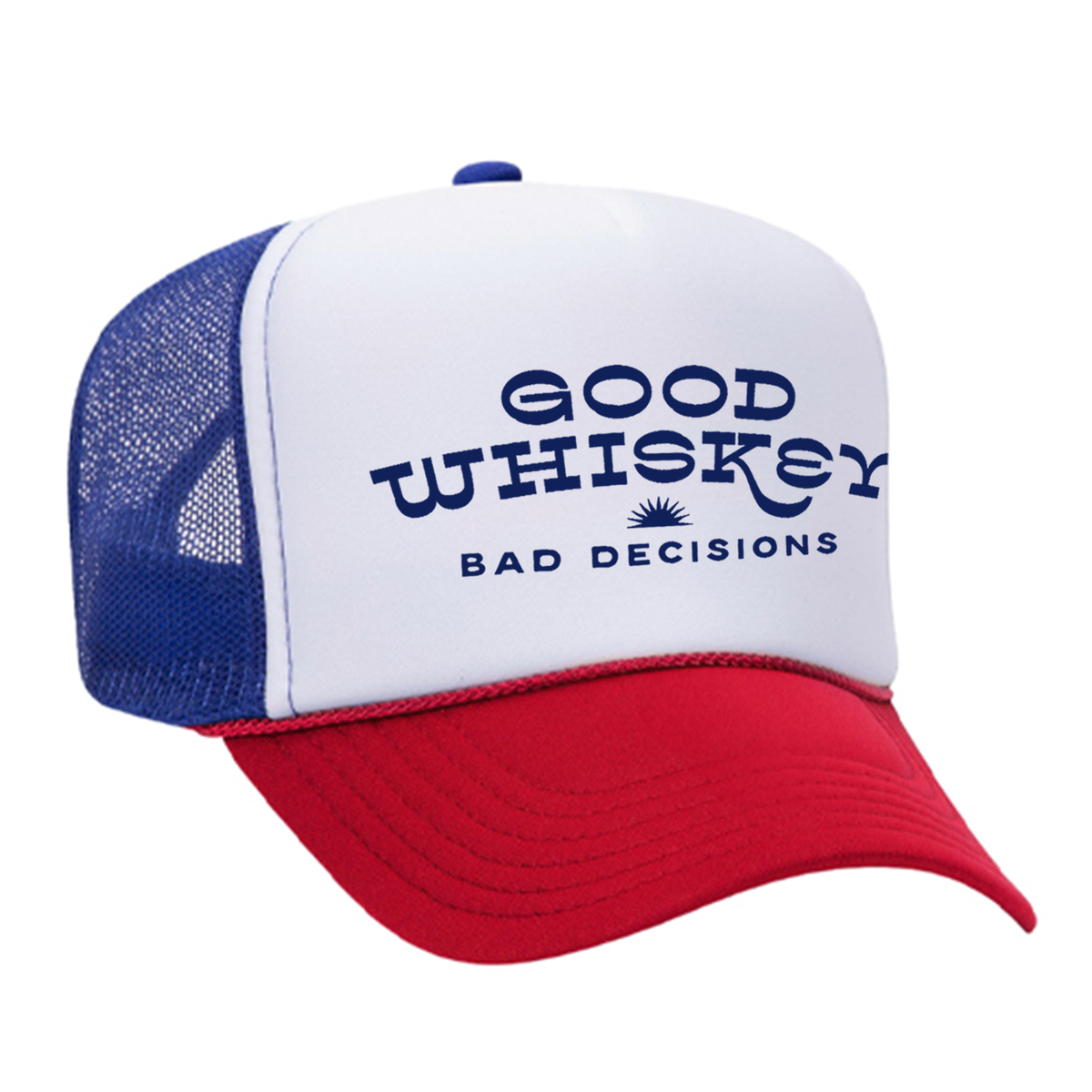 Good Whiskey Bad Decisions Foam Trucker Hat