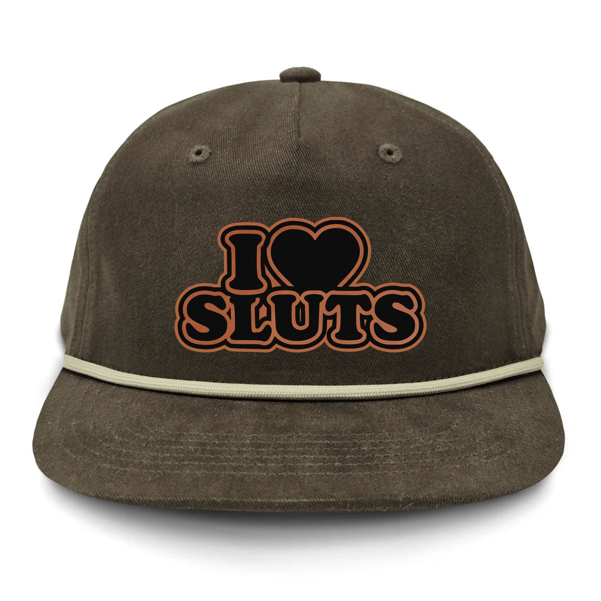 I Love Sluts Flat Bill Rope
