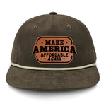 Make America Affordable Again Flat Bill Rope Leather Patch Hat
