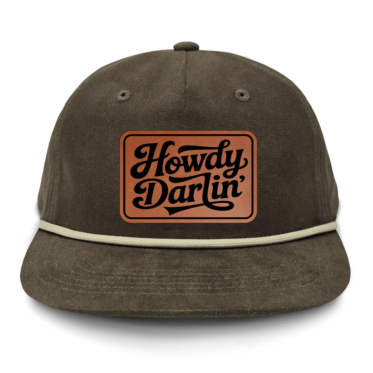 Howdy Darlin' Flat Bill Rope Leather Patch Hat