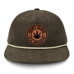 Don't Panic It's Organic Flat Bill Rope Leather Patch Hat