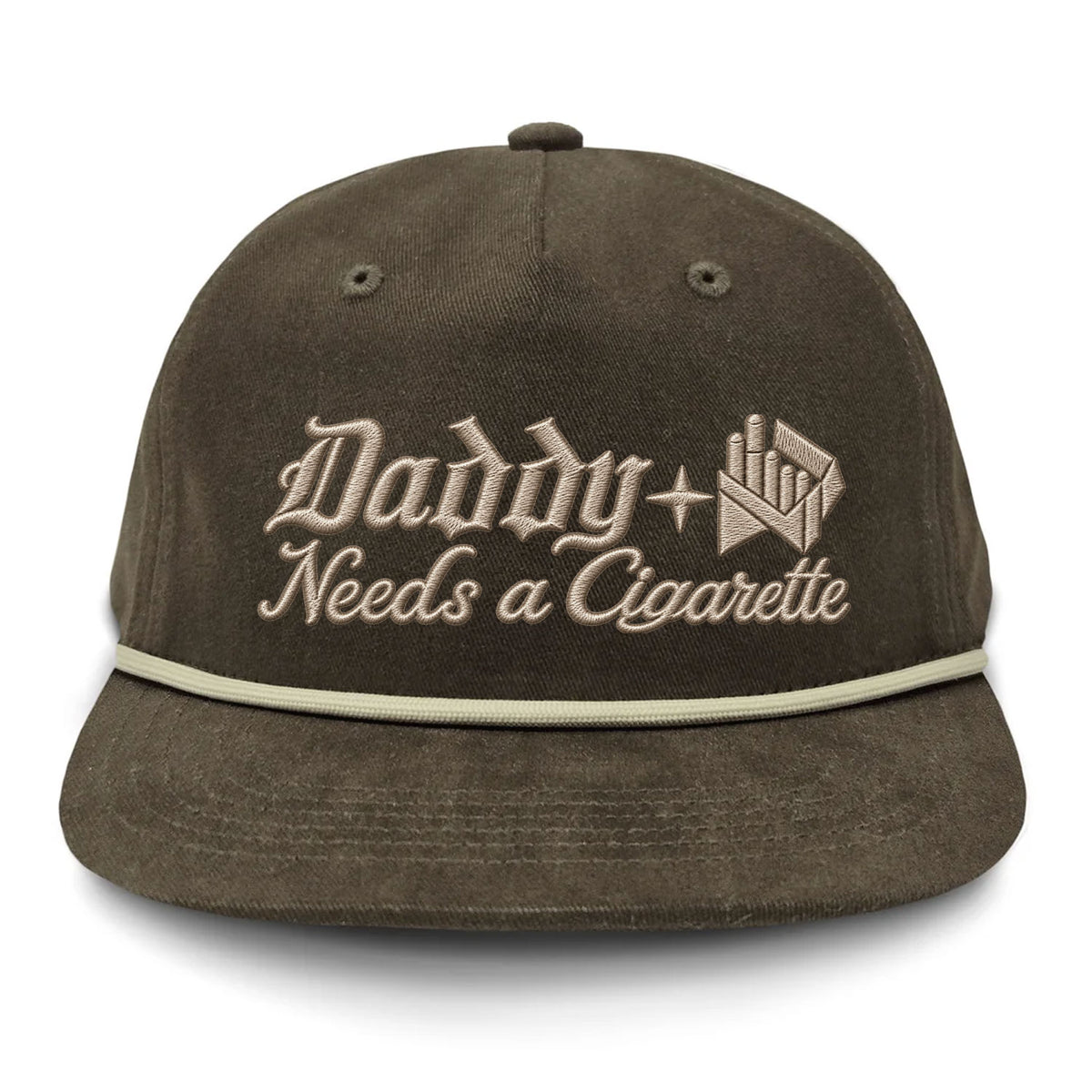 Daddy Needs A Cig Embroidered Flat Bill Hat