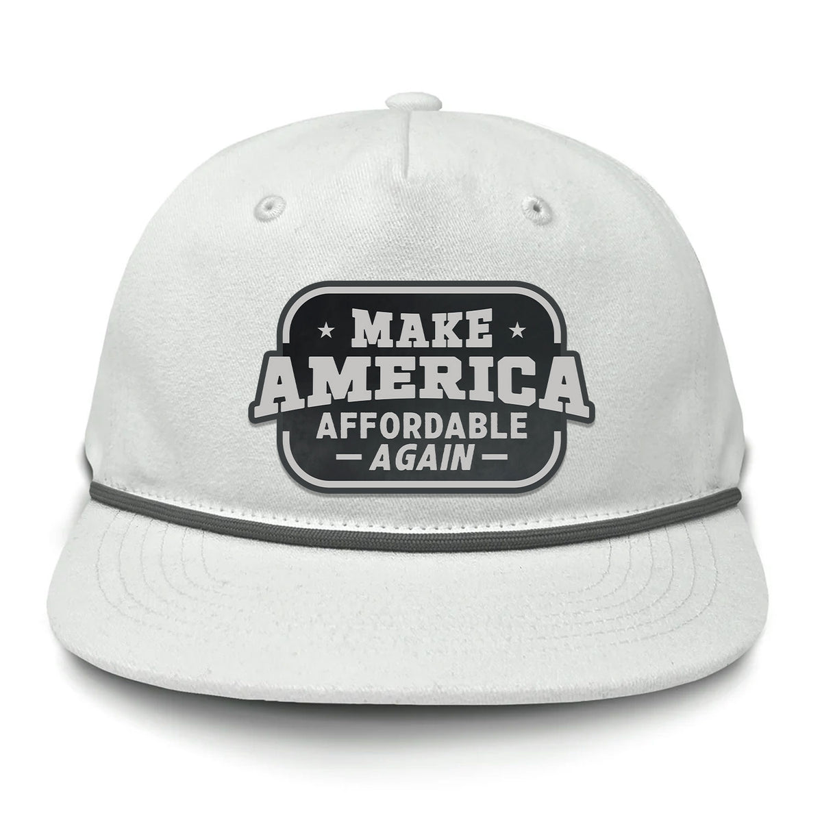 Make America Affordable Again Flat Bill Rope Leather Patch Hat