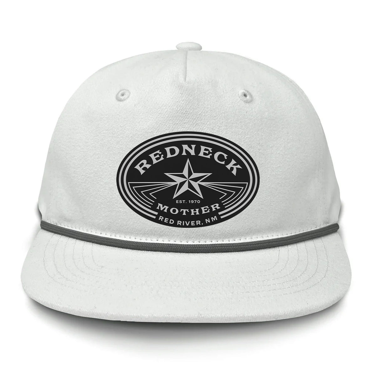 Redneck Mother Flat Bill Rope Leather Patch Hat