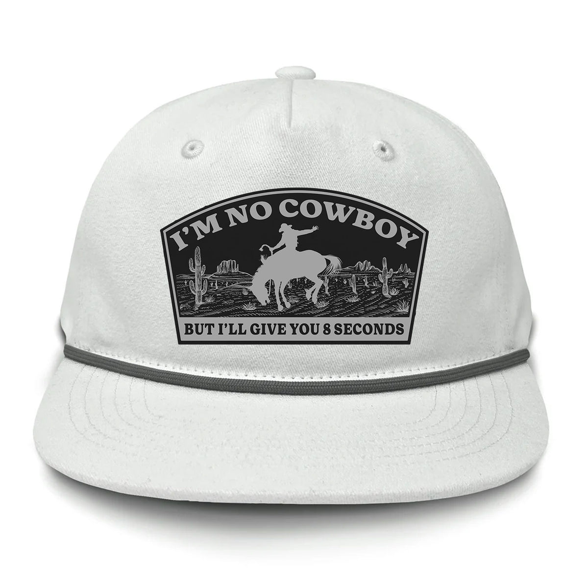 I'm NoCowboy Flat Bill Rope Leather Patch Hat