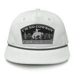 I'm NoCowboy Flat Bill Rope Leather Patch Hat