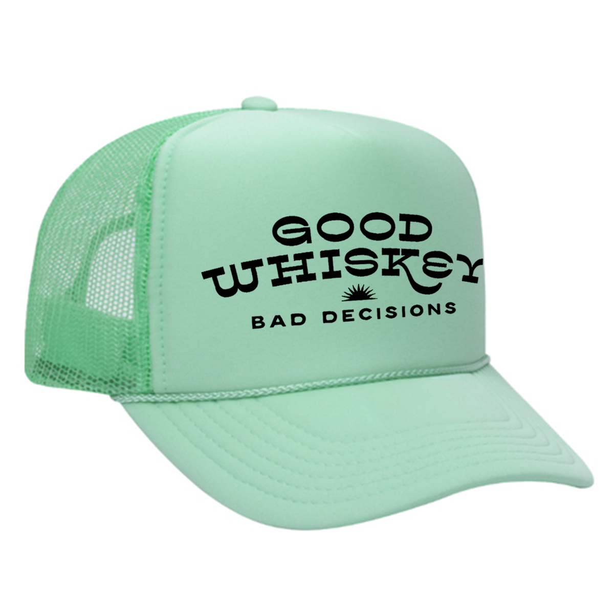 Good Whiskey Bad Decisions Foam Trucker Hat