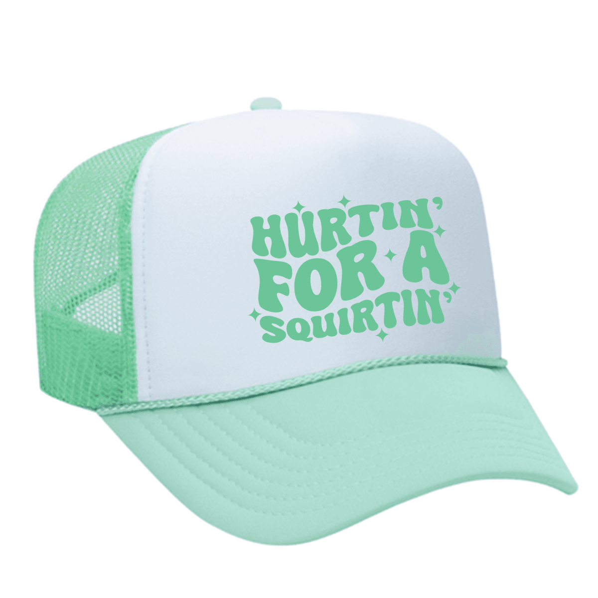 Hurtin' For A Squirtin' Foam Trucker Hat - Seafoam / White