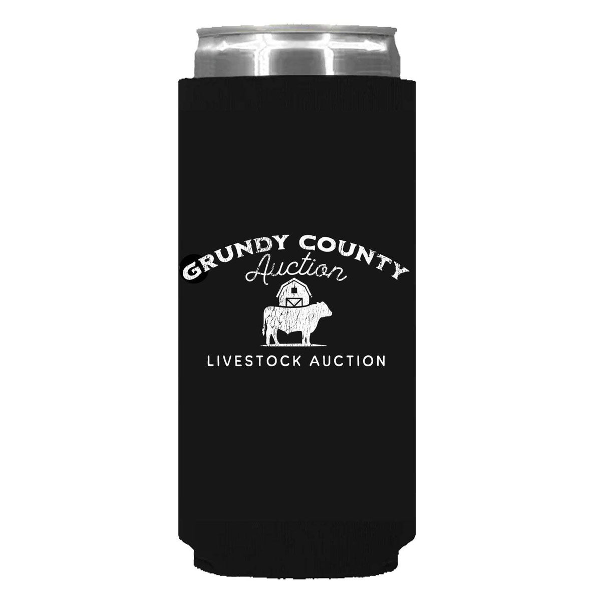 Grundy County Auction Can Sleeve - Slim