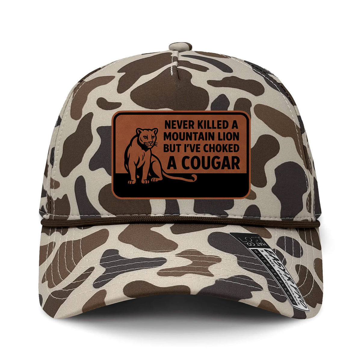 Choked A Cougar Performance Leather Patch Hat