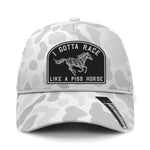 I Gotta Race Like A Piss Horse Performance Leather Patch Hat
