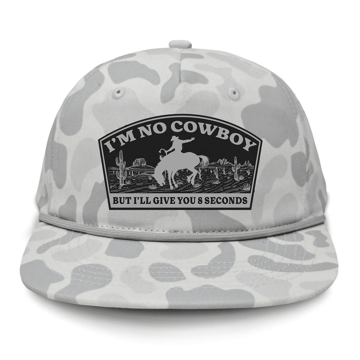 I'm NoCowboy Flat Bill Rope Leather Patch Hat