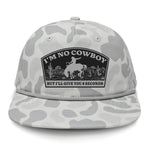 I'm NoCowboy Flat Bill Rope Leather Patch Hat