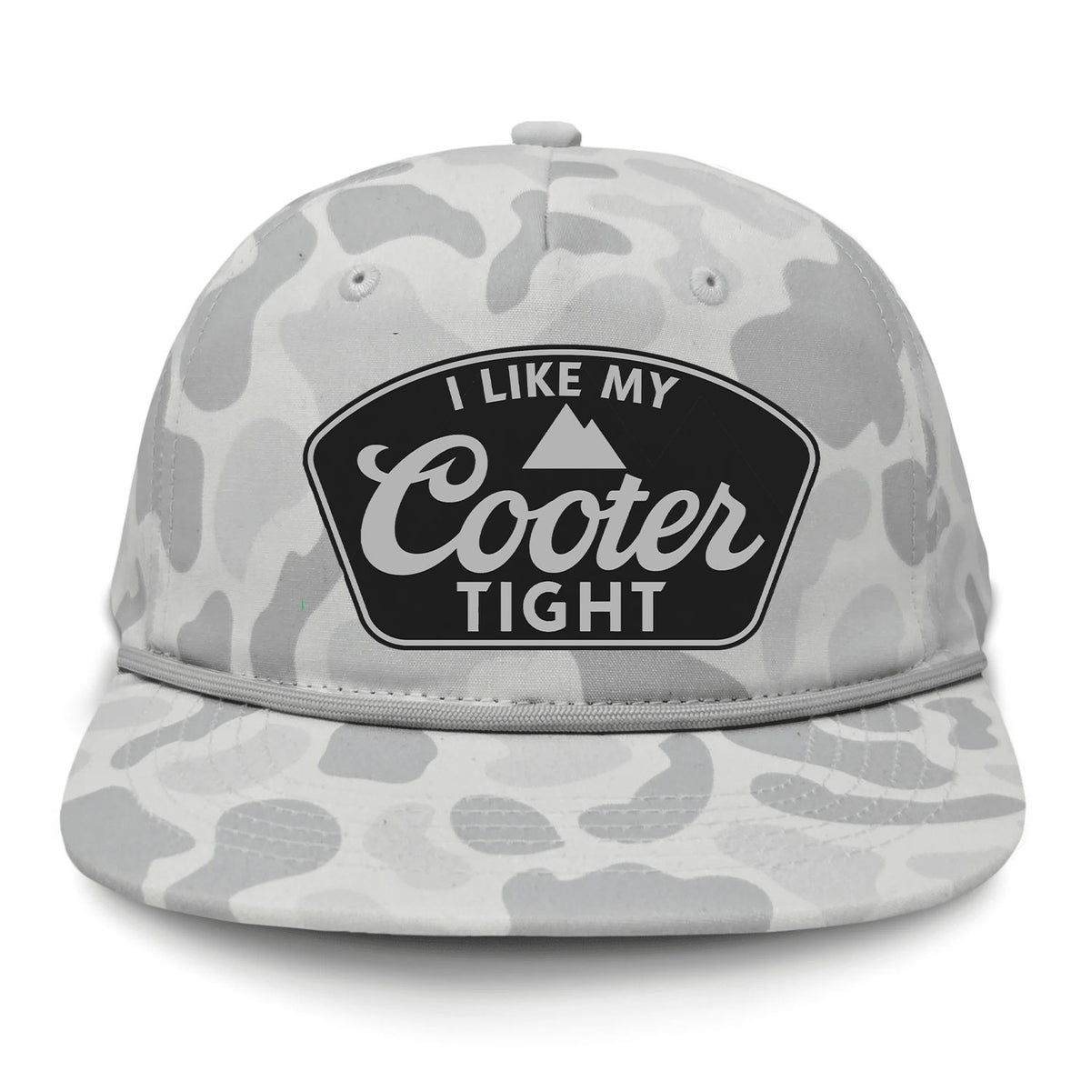 I Like My Cooter Tight Flat Bill Rope Leather Patch Hat