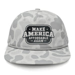 Make America Affordable Again Flat Bill Rope Leather Patch Hat - Sneaux