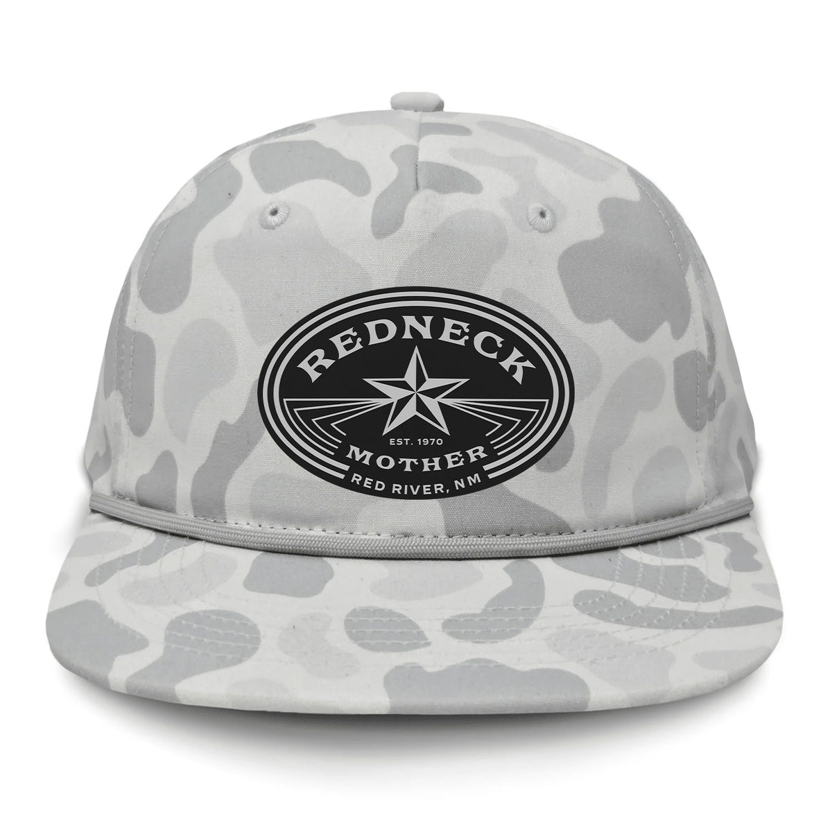 Redneck Mother Flat Bill Rope Leather Patch Hat