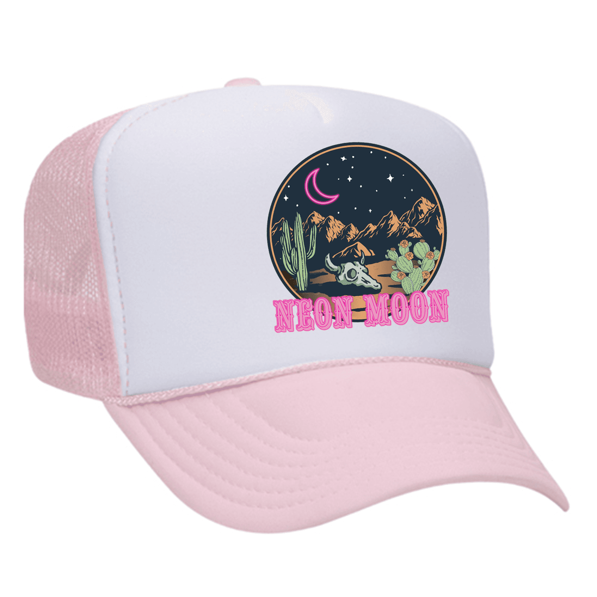 Neon Moon Foam Trucker Hat - Soft Pink / White