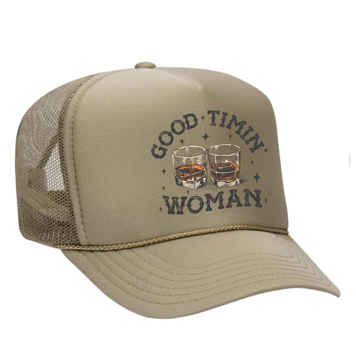 Good Timin' Woman Foam Trucker Hat - Tan