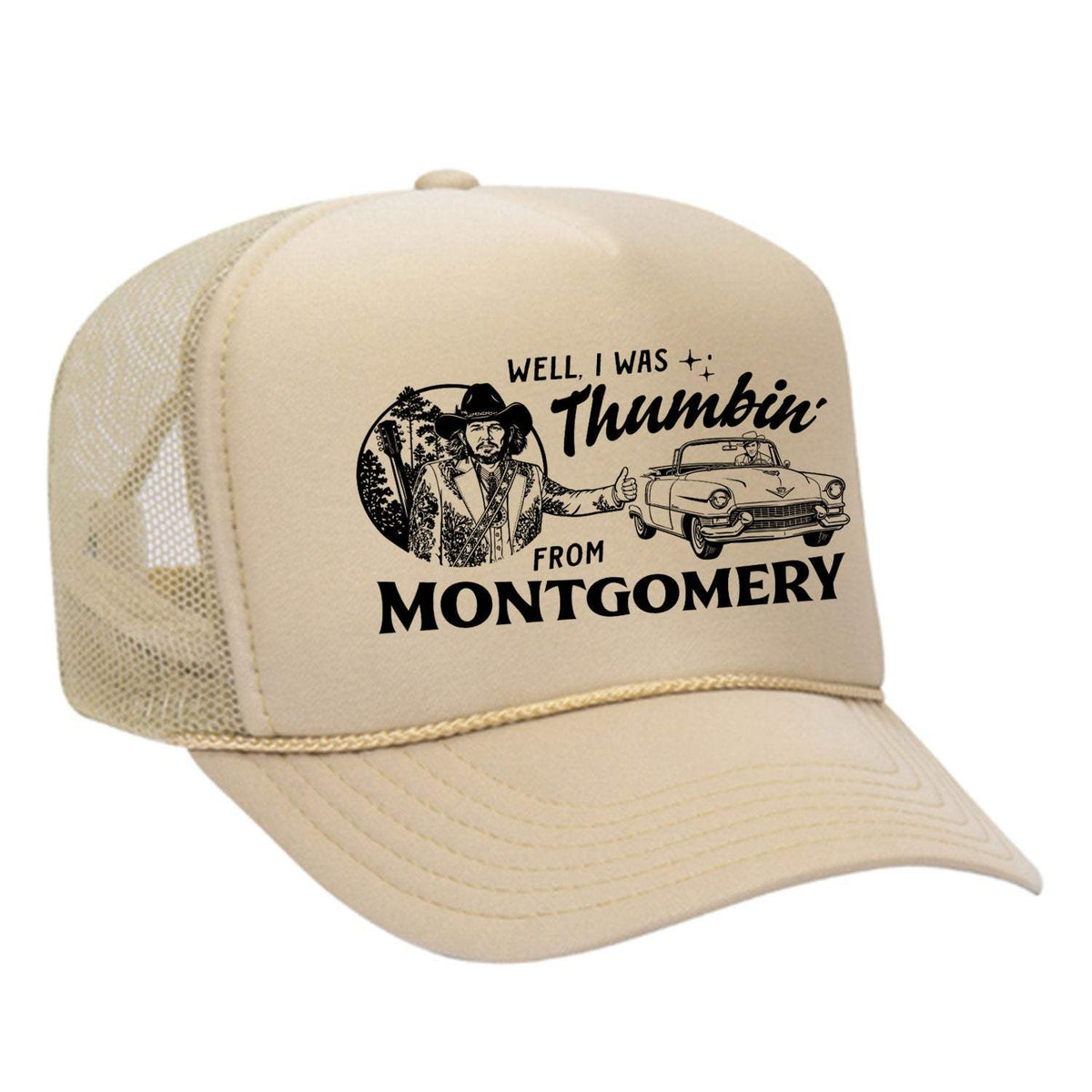 Thumbin' From Montgomery Foam Trucker Hat - Tan