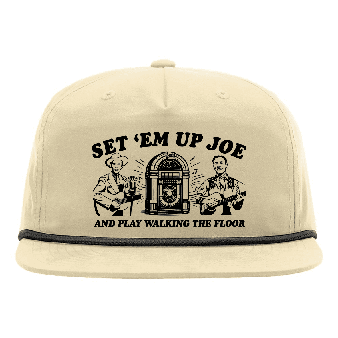 Set 'Em Up Joe Flat Bill Hat - Tan / Black