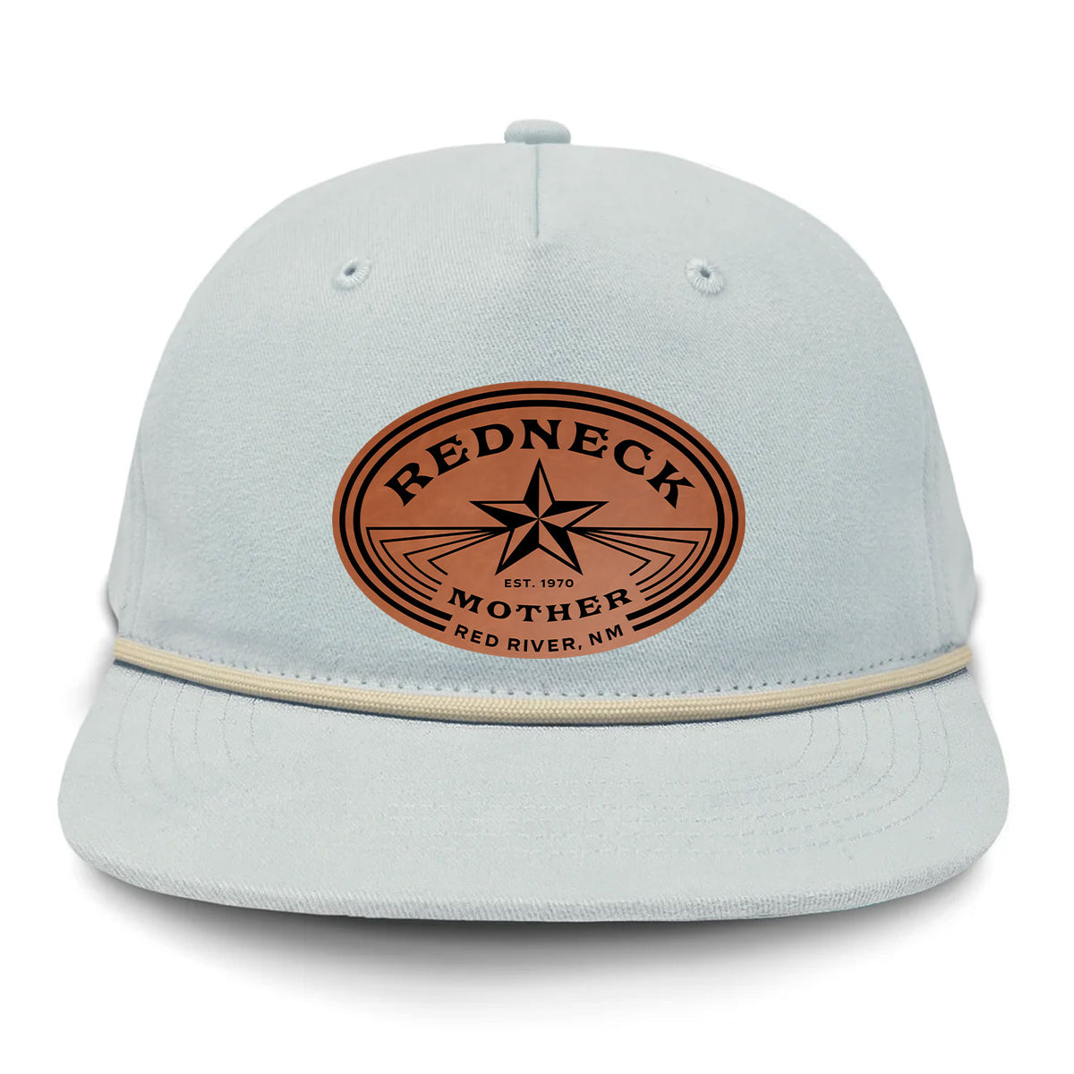 Redneck Mother Flat Bill Rope Leather Patch Hat