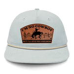 I'm NoCowboy Flat Bill Rope Leather Patch Hat