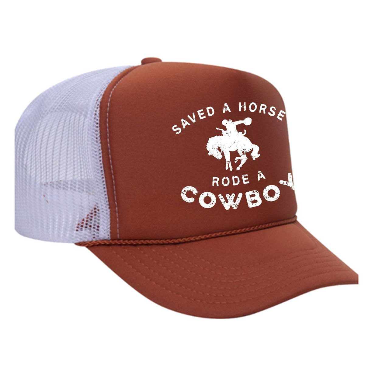 Saved A Horse Rode A Cowboy Foam Trucker Hat - Texas Orange