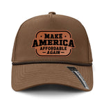 Make America Affordable Again Performance Leather Patch Hat - Tobacco