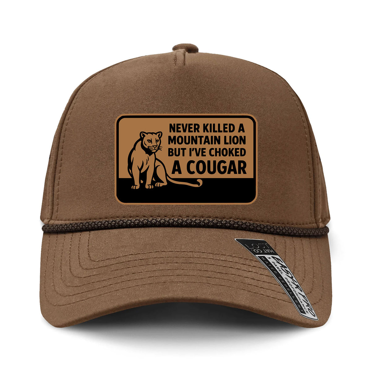 Choked A Cougar Performance Leather Patch Hat