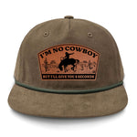 I'm NoCowboy Flat Bill Rope Leather Patch Hat