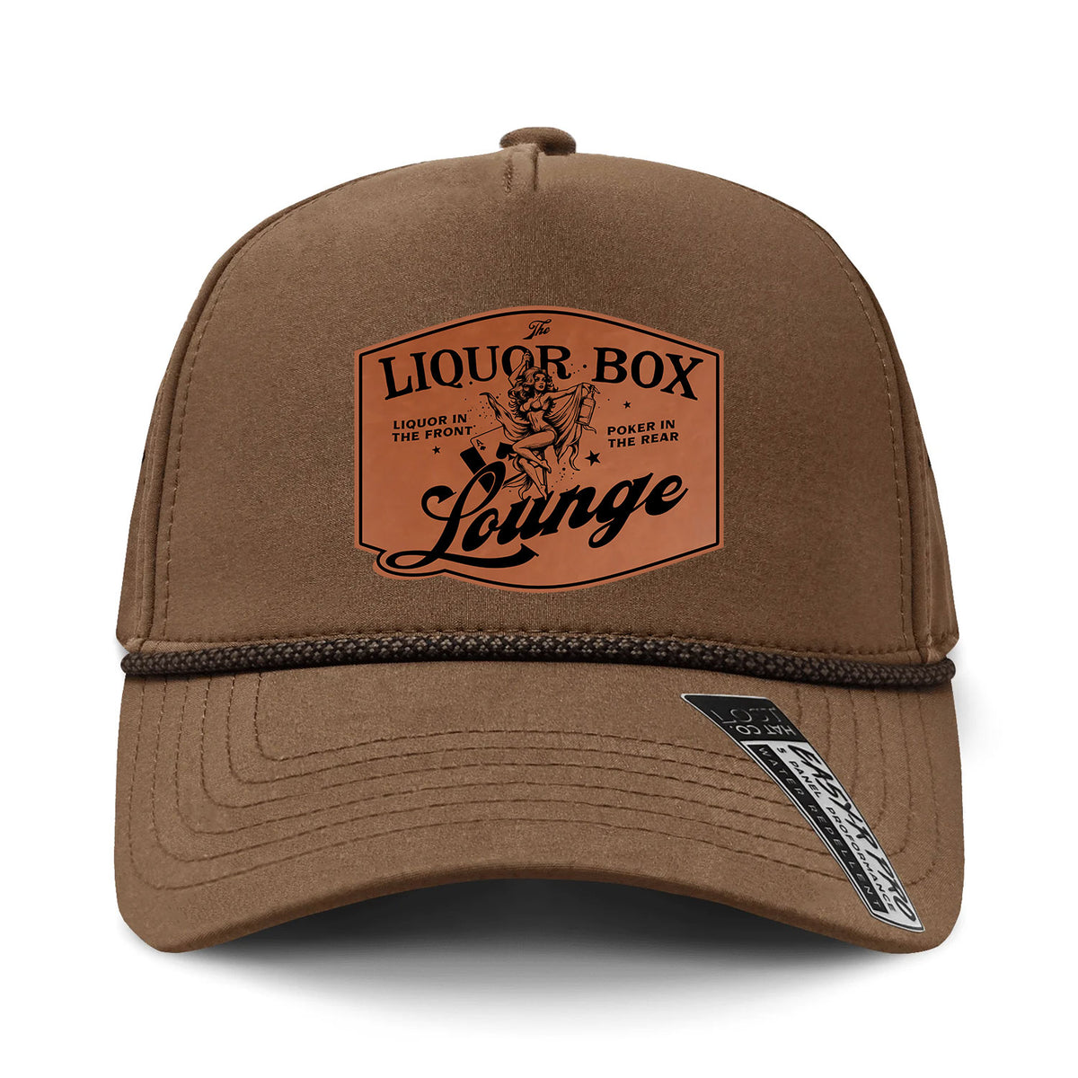 The Liquor Box Lounge Performance Leather Patch Hat