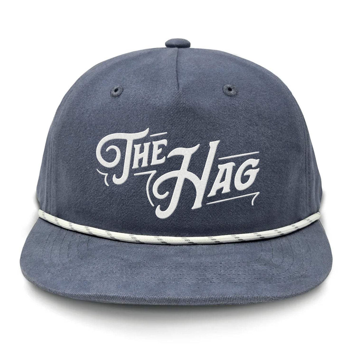 The Hag Embroidered Rope Hat - Vintage Navy