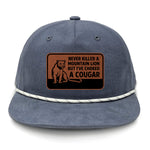 Choked A Cougar Flat Bill Rope Leather Patch Hat