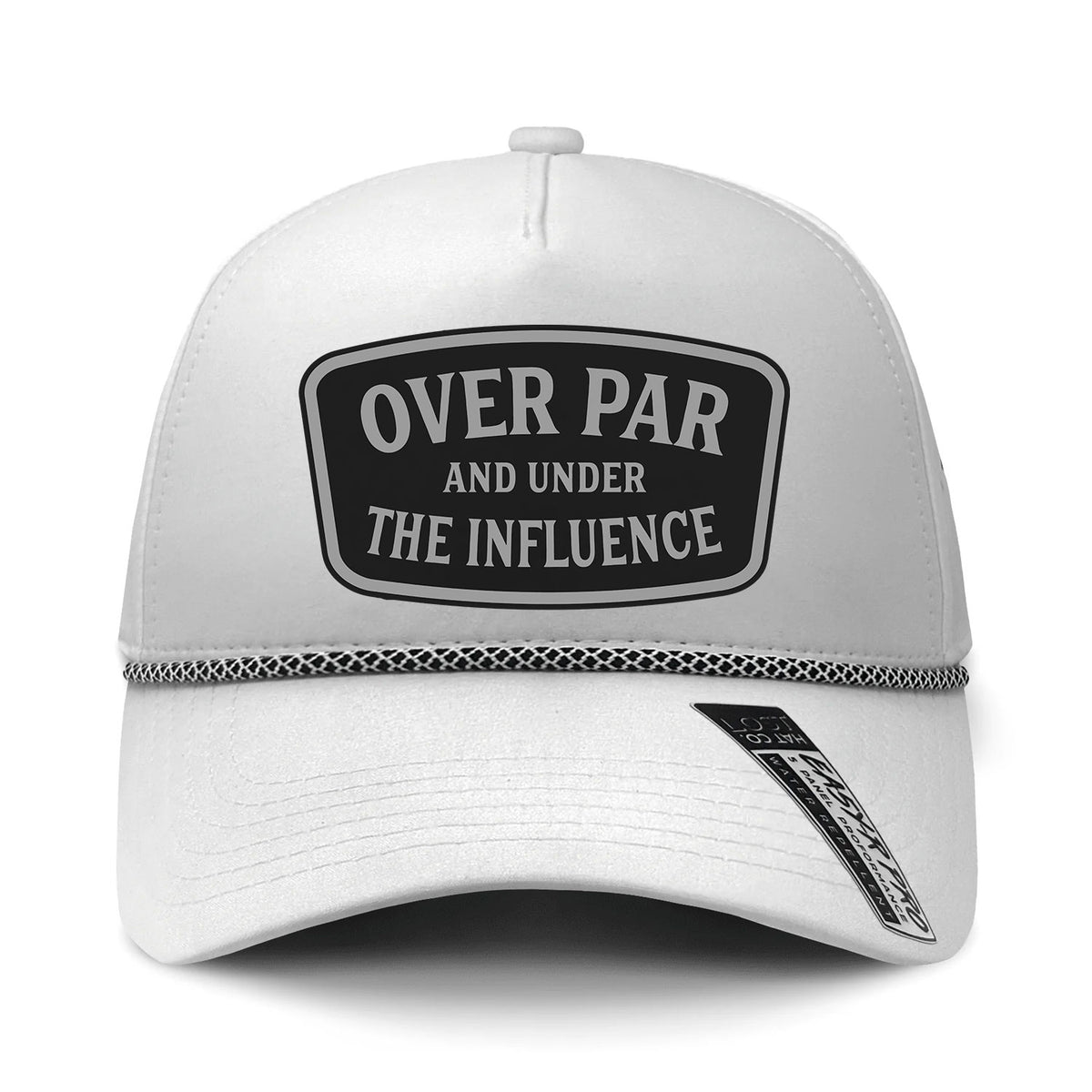 Over Par And Under The Influence Performance Leather Patch Hat