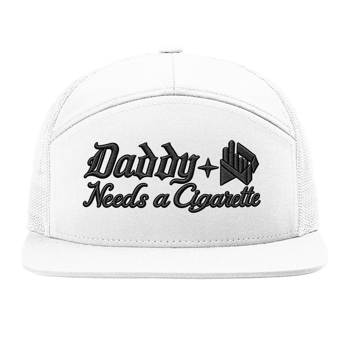 Daddy Needs A Cig Embroidered 7 Panel Hat