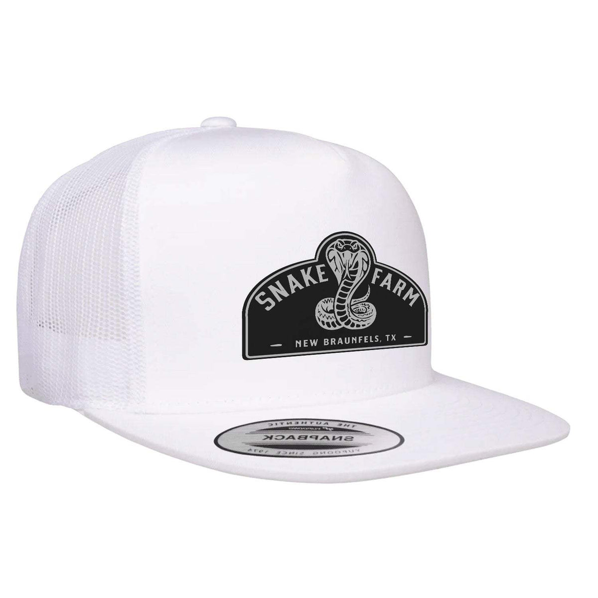 Snake Farm Flat Bill Hat - White