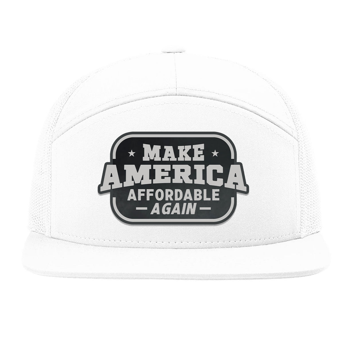 Make America Affordable Again 7 Panel Hat - White