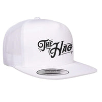 The Hag Embroidered Flat Bill Hat - White