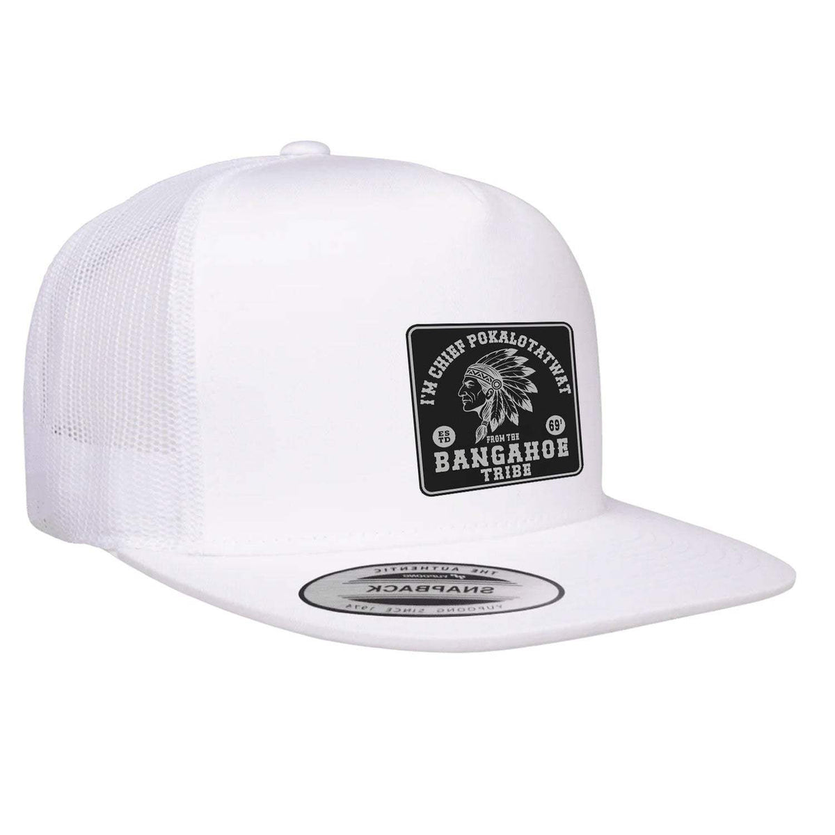 Chief Pokalotatwat Flat Bill Hat - White