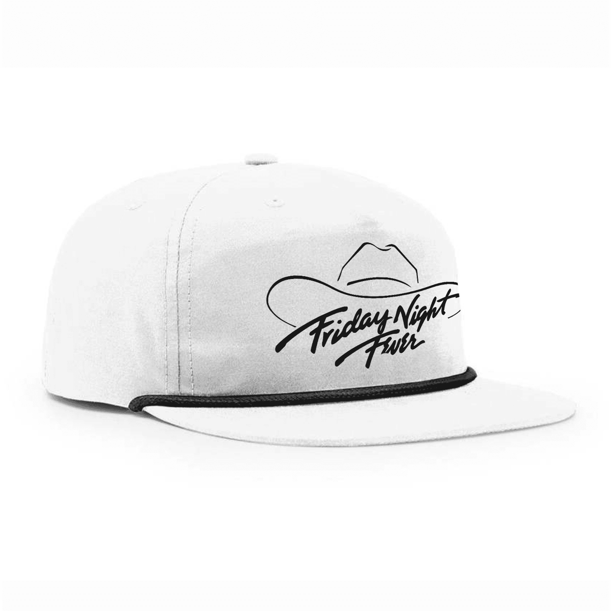 Friday Night Fever Flat Bill Hat - White / Black